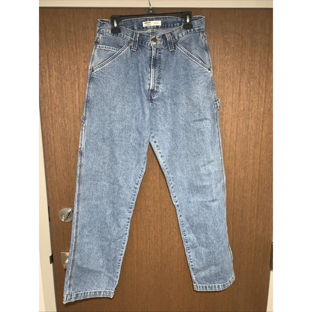 Vintage Men's Y2k Levi's Carpenter Denim Cargo Jeans Relaxed Light Wash 32x34
